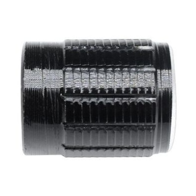 Draaiknop 14x16mm zwart voor geribbelde as 6mm aluminium 03